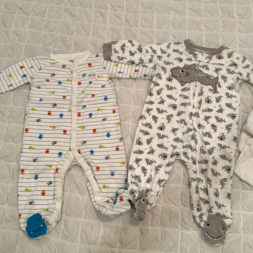 4 pajamas and 4 onesies